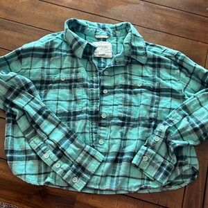 American Eagle-Cropped flannel